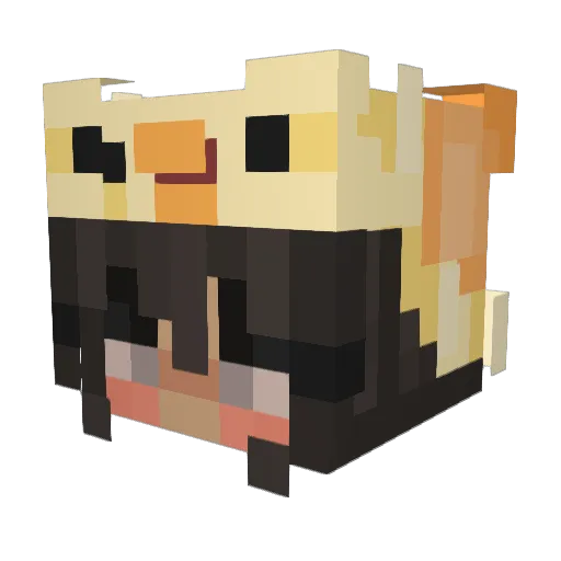Doub1ee Minecraft avatar head, 3D render