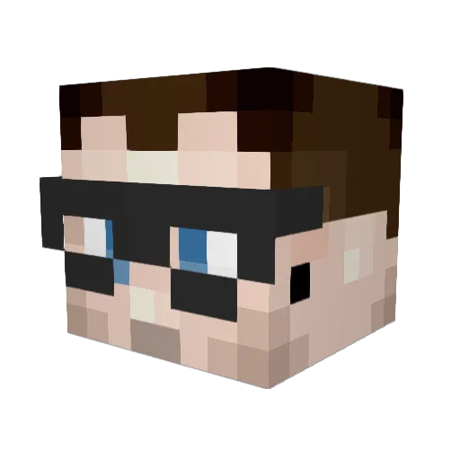 DoubbyTrippDrop Minecraft avatar head, 3D render
