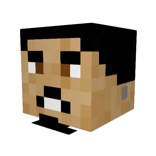 DoubleAA242 Minecraft avatar head, 3D render