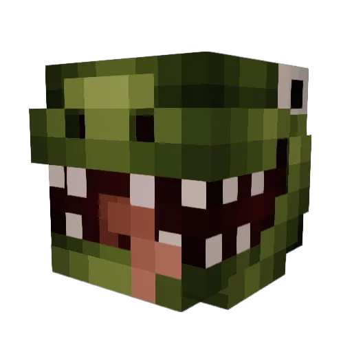 DoubleDirtNinja Minecraft avatar head, 3D render