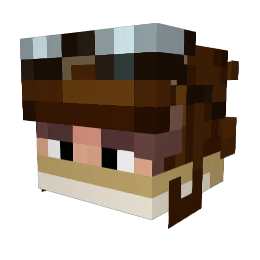 DoubleDogDareMe Minecraft avatar head, 3D render