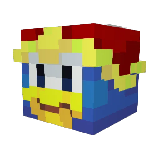DoubleE343 Minecraft avatar head, 3D render