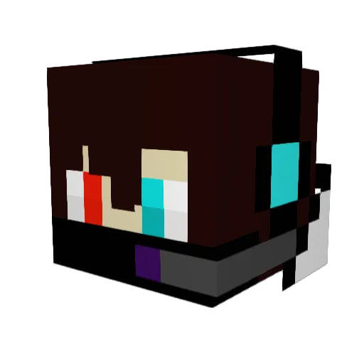 DoubleRaphi1 Minecraft avatar head, 3D render