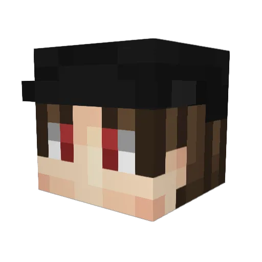 DoubleThief Minecraft avatar head, 3D render