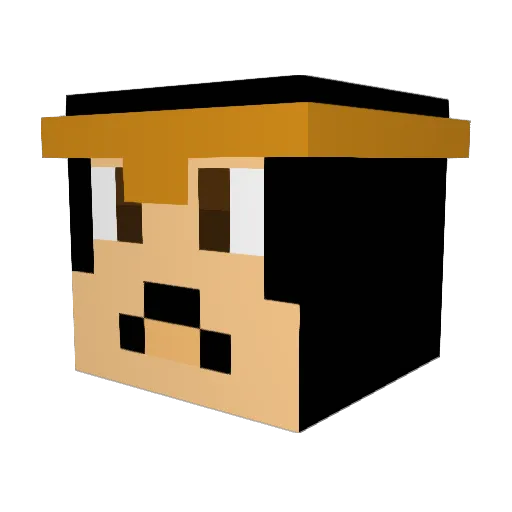 DoubleWD Minecraft avatar head, 3D render