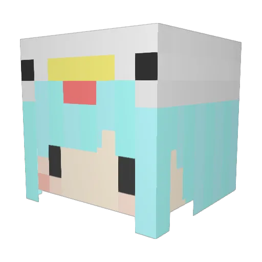 Double_Shian Minecraft avatar head, 3D render