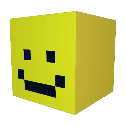 Double_happy Minecraft avatar head, 3D render