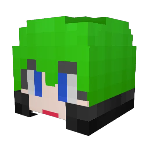 Doubles03 Minecraft avatar head, 3D render