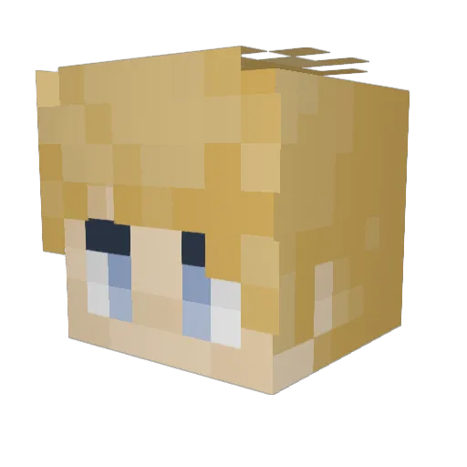 Doublesmiley Minecraft avatar head, 3D render