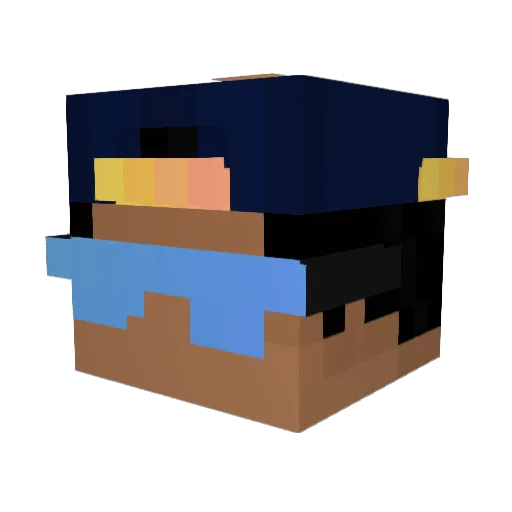 Doubliside Minecraft avatar head, 3D render