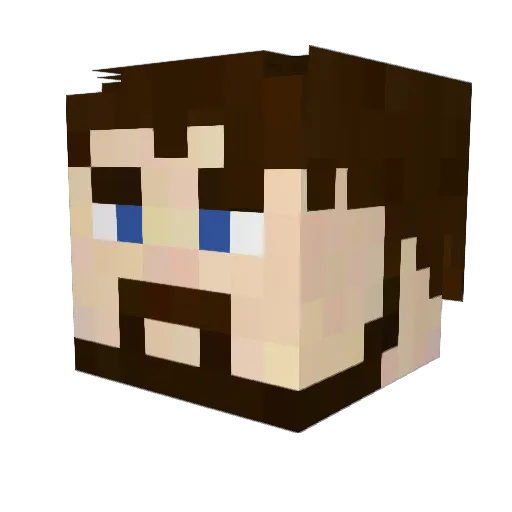 DoublleBrick Minecraft avatar head, 3D render