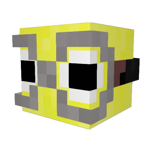 Doucaa Minecraft avatar head, 3D render