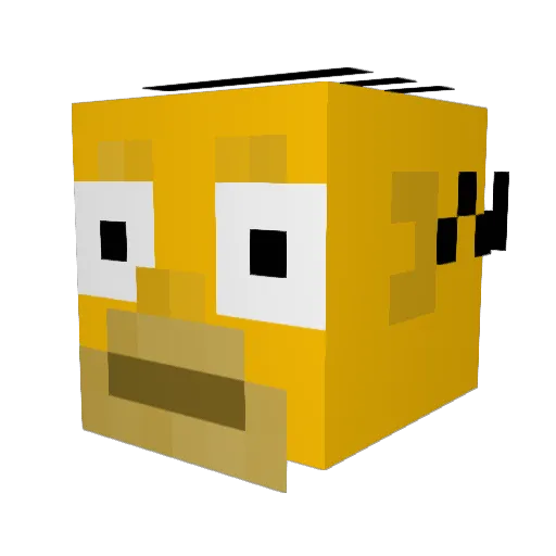 Douce22 Minecraft avatar head, 3D render