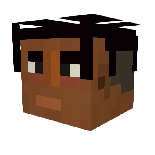 DoucheCabine Minecraft avatar head, 3D render