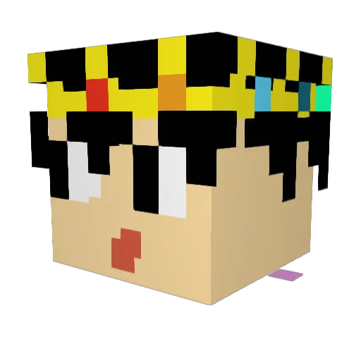 DoudeeX Minecraft avatar head, 3D render