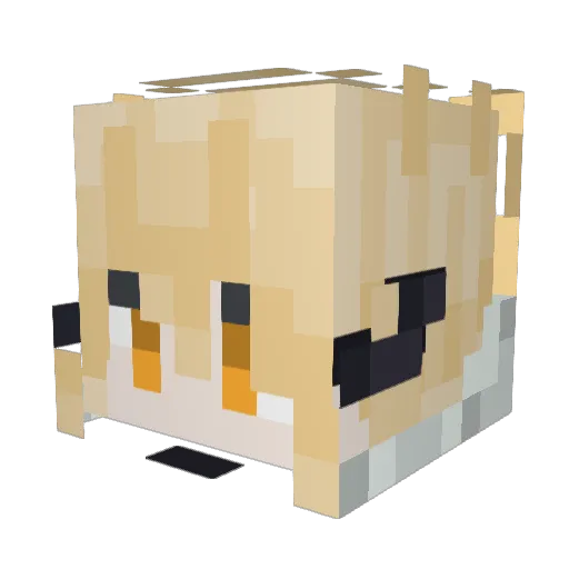 Doufa_ Minecraft avatar head, 3D render