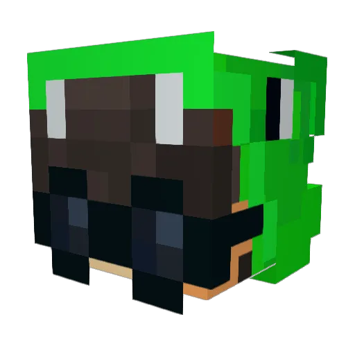 DougTheDinosaur Minecraft avatar head, 3D render