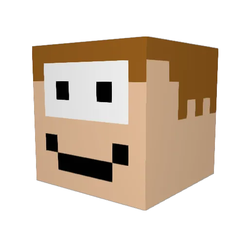 Dougiealan Minecraft avatar head, 3D render