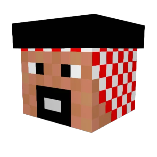 DougoWaffles Minecraft avatar head, 3D render