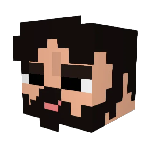 Dougzinho Minecraft avatar head, 3D render