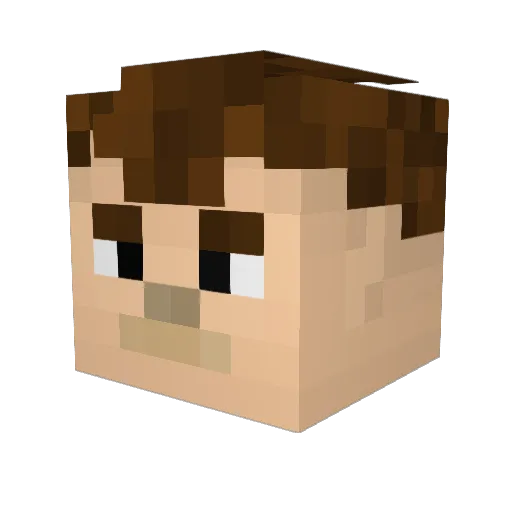 Doukzer Minecraft avatar head, 3D render