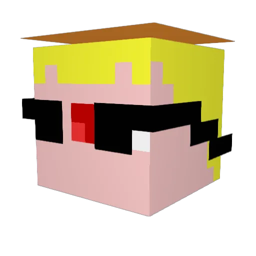 Douna_ Minecraft avatar head, 3D render