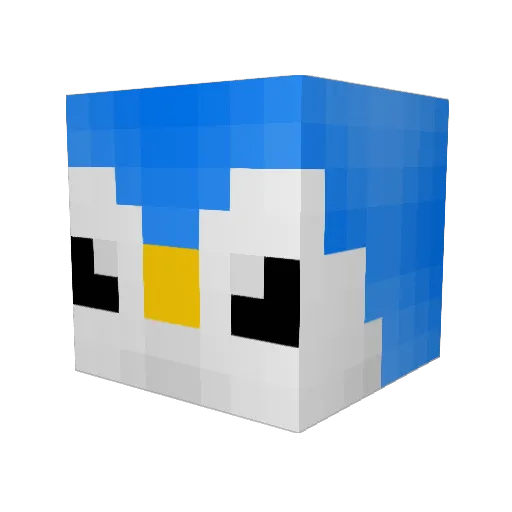 Doushi Minecraft avatar head, 3D render