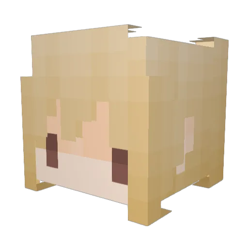 Douyya Minecraft avatar head, 3D render