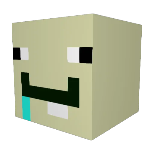 Douyyo Minecraft avatar head, 3D render