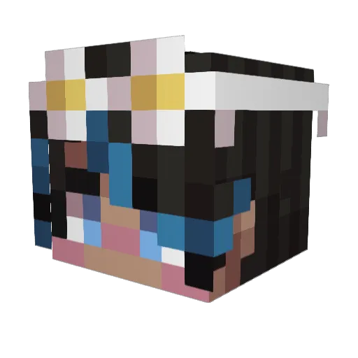 Dovahkiihnn Minecraft avatar head, 3D render