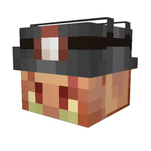 DoveyDoo Minecraft avatar head, 3D render