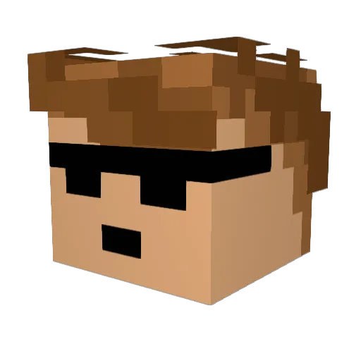 Dovys12 Minecraft avatar head, 3D render