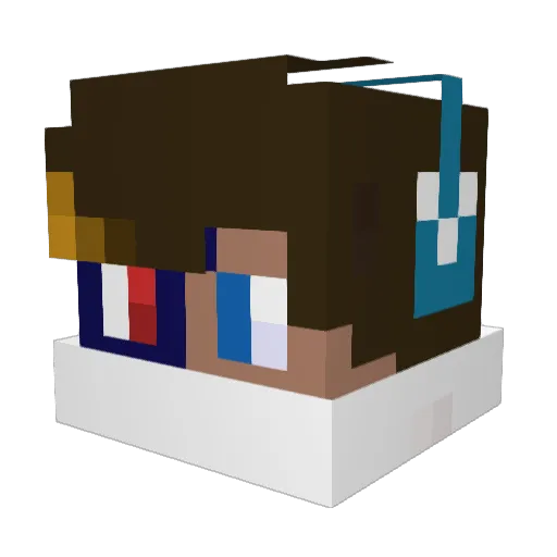 DoweK Minecraft avatar head, 3D render