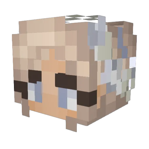Doweee Minecraft avatar head, 3D render
