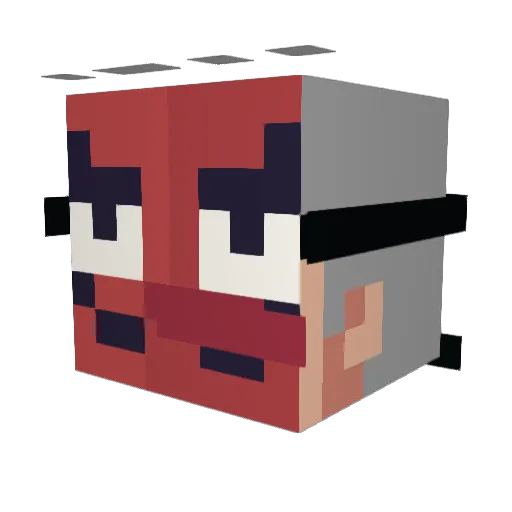 DownAtrocious Minecraft avatar head, 3D render