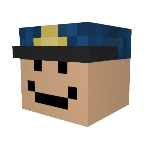 DownEast369 Minecraft avatar head, 3D render