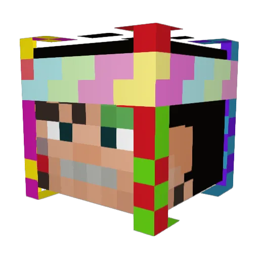DownSyndrome1945 Minecraft avatar head, 3D render