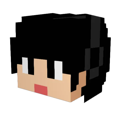DownTownBaby Minecraft avatar head, 3D render