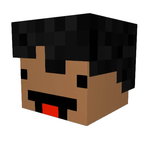 Downdraws Minecraft avatar head, 3D render