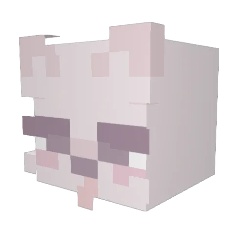Downwardties Minecraft avatar head, 3D render