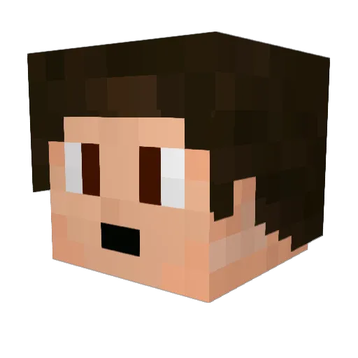 Dowsey Minecraft avatar head, 3D render