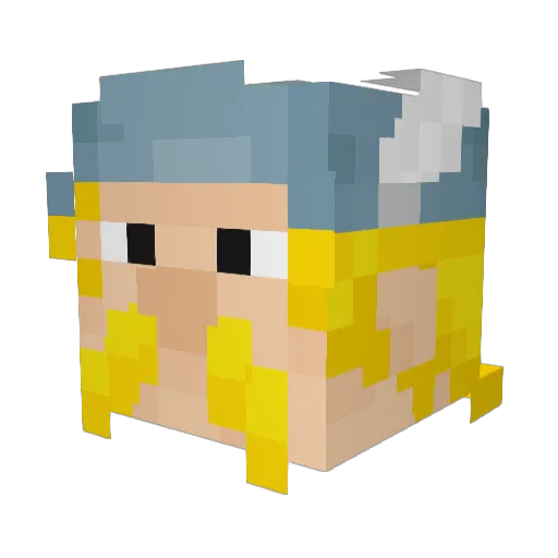 Dowwe Minecraft avatar head, 3D render
