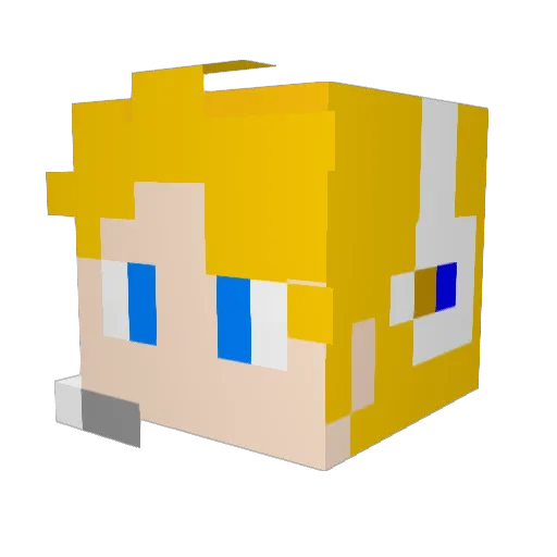 Doxki Minecraft avatar head, 3D render