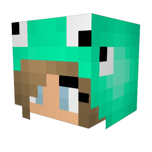 Dozenmy Minecraft avatar head, 3D render