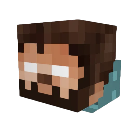 DozerBoy Minecraft avatar head, 3D render