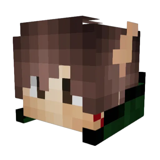 Dpawpdl Minecraft avatar head, 3D render