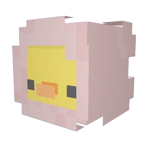 Dqckz Minecraft avatar head, 3D render