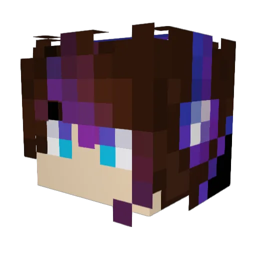DqrkMage Minecraft avatar head, 3D render