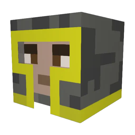 Dqsh Minecraft avatar head, 3D render