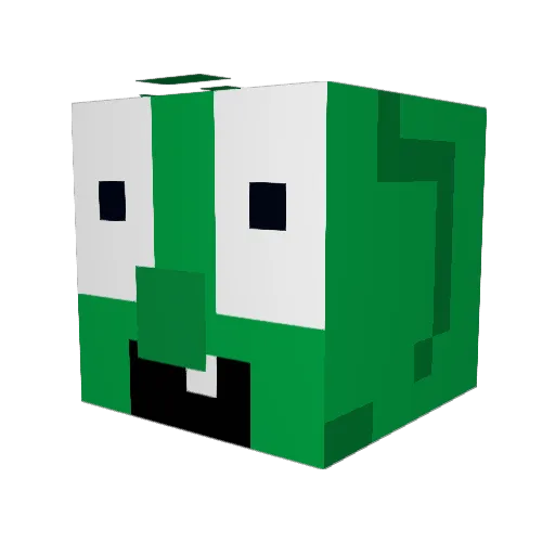 Dr0at Minecraft avatar head, 3D render